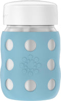 Lifefactory 8-Ounce Stainless-Steel Vacuum-Insulated Wide-Neck Baby Bottle with Flat Cap, Denim (LS2231WDE4)
