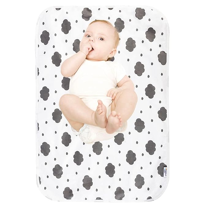 Baby Diaper Changing Pad, 21 5/8" x 31.5" Waterproof Changing Pad Liners 2Pack - Reusable Soft and Absorbent Portable Changing Mat(Cloud2PCS)