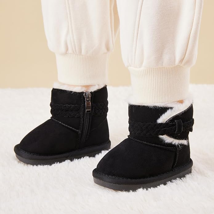 BMCiTYBM Girls Boys Snow Boots Warm Winter Fur Lined Baby Shoes (Infant/Toddler/Little Kid)