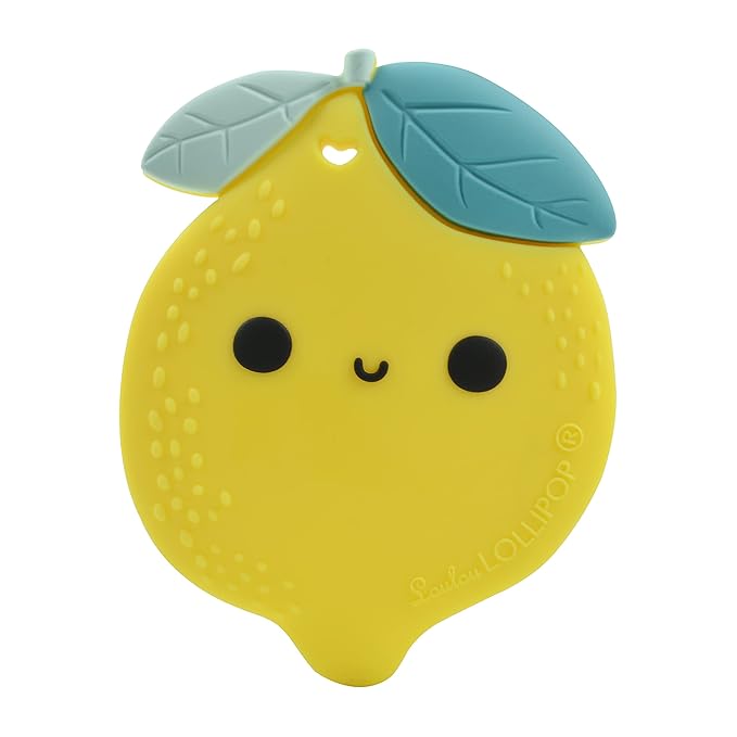 Silicone Teether – Food-Grade, BPA-Free Teething Relief Toy for Babies – Safe, Durable & Easy-to-Hold Infant Teether – Textured Sensory Toy for Soothing Sore Gums - Lemon