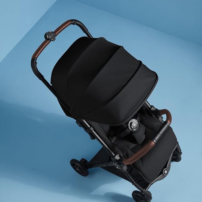 Silver Cross Jet 5 - Full Size TSA Approved Infant & Toddler Travel Stroller - Lightweight, Compact & Easy to Fold, with All-Terrain Wheels and One Hand Full Flat Recline (Space Black)