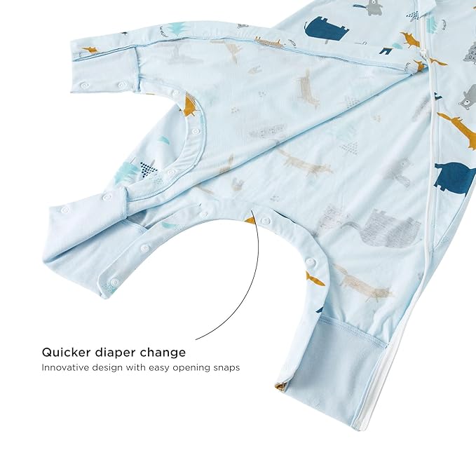 Duomiaomiao 0.5 TOG Toddler Sleep Sack 6-12 Months 100% Cotton Lightweight Baby Sleep Sack with Feet, Breathable Comfy Toddler Wearable Blanket