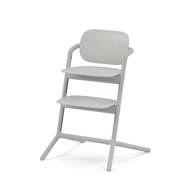 Cybex LEMO High Chair 3-in-1 Set with Baby Set + Snack Tray - Modern Design, One-Hand Depth & Height Adjustment & Anti-Tip Wheels - from 6 Months, Convertible to Adult Chair, Suede Grey