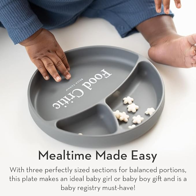 Bella Tunno Wonder Baby Plates – Silicone Suction Plates for Baby, Toddler, & Kids, Great for Baby Led Weaning, BPA Free, Kid and Baby Must Haves, 3 Sections (Hello Gorgeous)