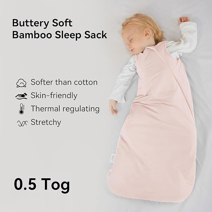BubblePanda Rayon Made from Bamboo Sleep Sack 2t-3t 0.5 Tog Soft Lightweight Toddler Sleep Sack 24-36 Months for Babies 2-Way Zipper Wearable Blanket Baby 3t