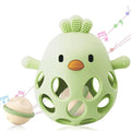 ChooKaChoo 2-in-1 Baby Teething Rattle Toy, Sensory Grasping Teether for Infants 3-12 Months, 100% Food-Grade Silicone, Easy to Hold, Soothing & Developmental, BPA Free