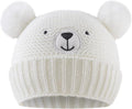 JANGANNSA Cute Bear Baby Beanie Pompom Baby Boys Hat Infant Toddler Winter Knitted Beanies for Girls