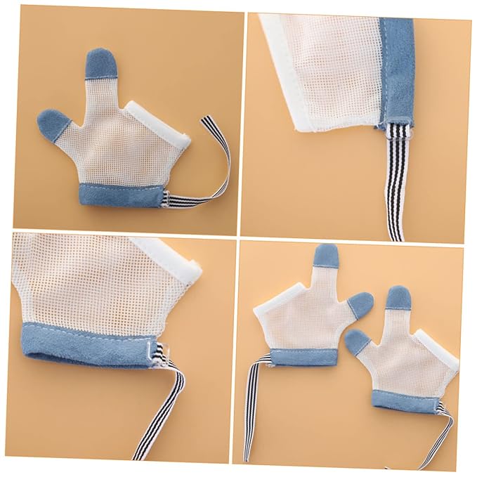Milisten Teething Gloves Half Finger Nylon Scratch Mittens for Stop Thumb Soft Breathable Outdoor Gloves