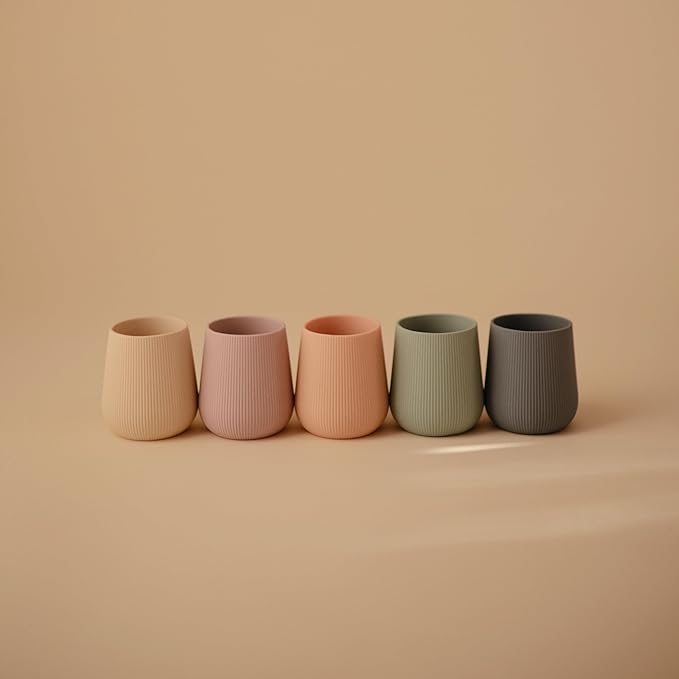 mushie Silicone Baby Starter Training Cup | 6 Months+ (Blush)