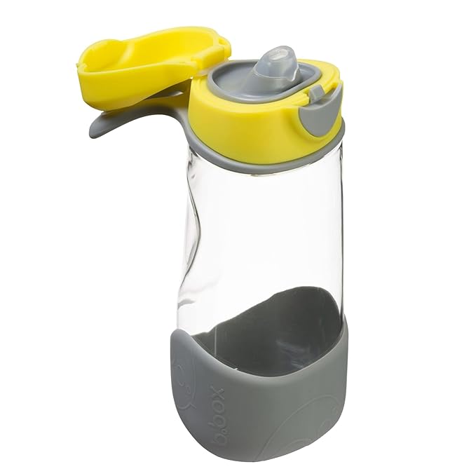 b.box 15 oz Sport Spout Kids Water Bottle for School, Sports, Travel, Daycare. Leakproof, Spill Proof, Dishwasher Safe. Easy Grip Triangle Shape, Durable Tritan Material. BPA Free.