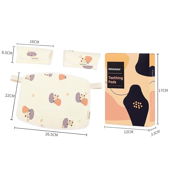 Bebamour Drool and Teething Reversible Cotton Pad White Drool Bib For Boys & Girls (Mushroom)
