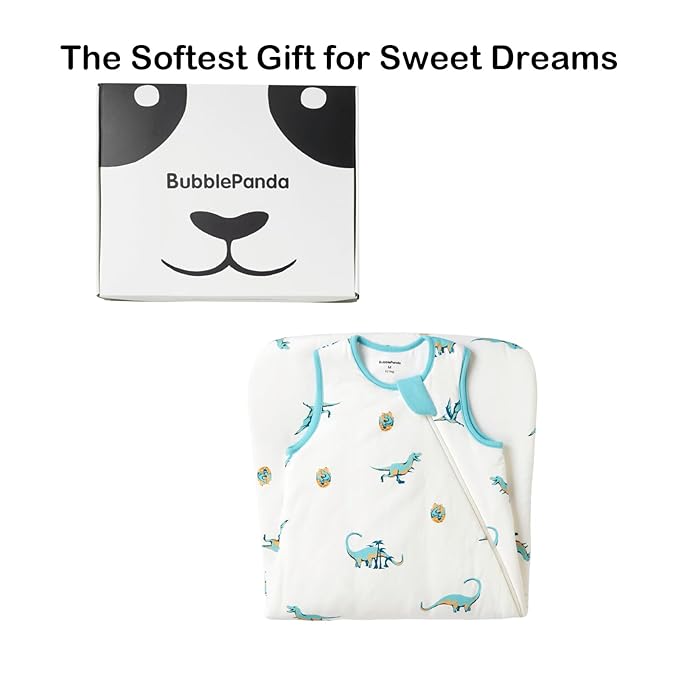 BubblePanda Rayon Made from Bamboo Sleep Sack 6-12 Months 0.5 Tog Soft Lightweight Toddler Sleep Sack for Babies 2-Way Zipper Wearable Blanket Baby 6 Months