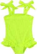 Happy Town Toddler Swimsuit Girl Solid Color Stripe One-Piece Baby Bathing Suits