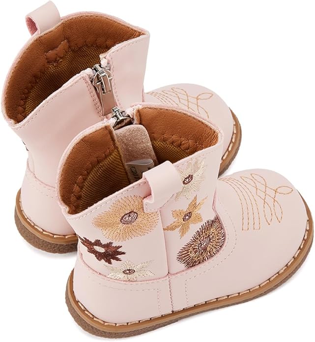 BMCiTYBM Baby Cowboy Cowgirl Boots Infant Western Shoes Boys Girls Round Toe Boots All Seasons 6-24 Months