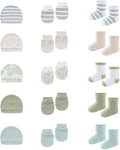 15 Pack Infant Hats Gloves Socks Unisex Baby Boy Girl Accessories Set Cotton New Born Caps Mittens