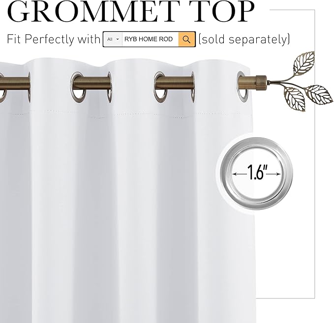 RYB HOME Extra Wide Curtains for Divider Room Separation Soundproof Temporary Door Curtains for Bedroom Closet Office Home Theatre Garage Living Room Drop Cloth, W 180 x L 84 inches, Greyish White