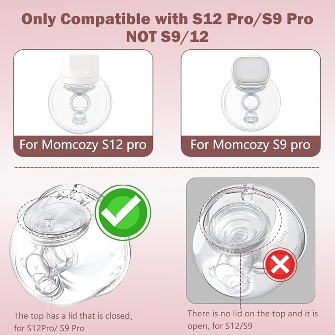 Beast Pump Full Set Milk Collector Cup 24mm Only Compatible with Momcozy S12 Pro/S9 Pro Breast Pump, NOT for S9/S12,for S12 Pro/S9 Pro Wearable Breast Pump Replacement Parts with 24mm Flange