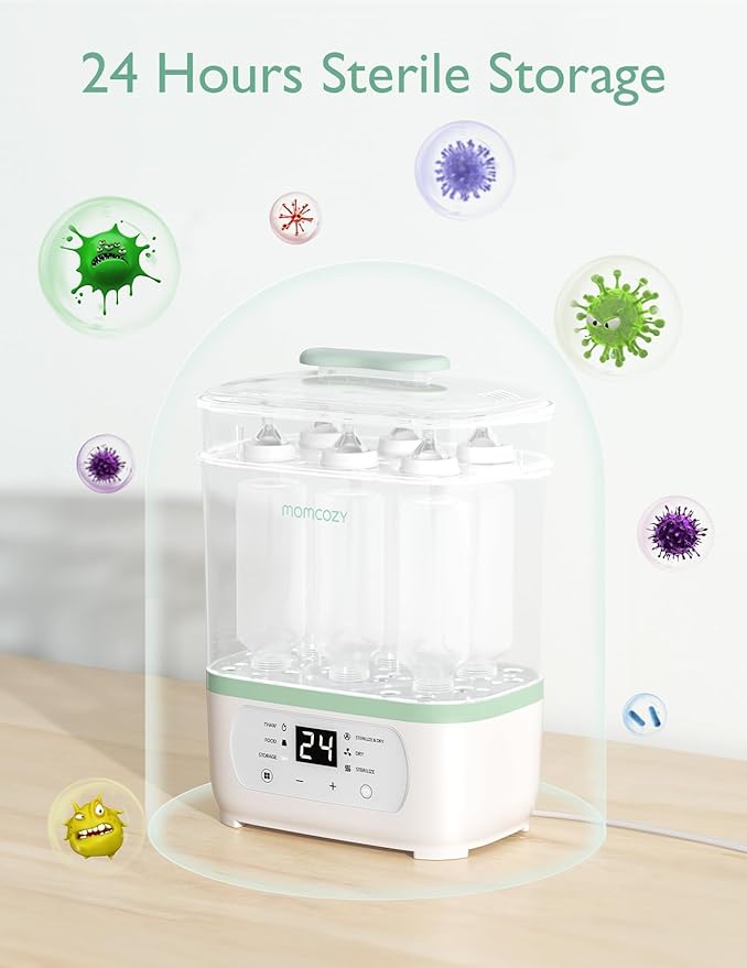 Momcozy Bottle Sterilizer and Dryer, 8-in-1 Electric Steam Baby Bottle Sterilizer for Baby Bottles, Baby stuffs & Breast Pump Accessories