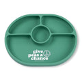 Bella Tunno Suction Plate for Babies & Toddlers, Self-Feeding Dish for Baby Led Weaning, Silicone Divided Plate, Sticks to Highchair Trays & Tables, Microwave & Dishwasher Safe, Give Peas a Chance
