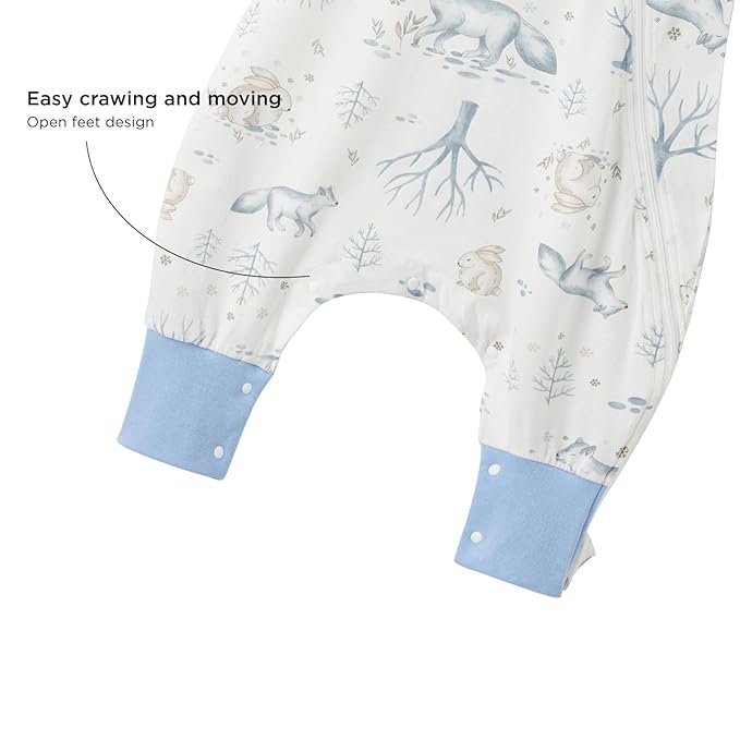 Duomiaomiao 2 Pack 0.5 TOG Toddler Sleep Sack 6-12 Months 100% Cotton Lightweight Baby Sleep Sack with Feet, Breathable Comfy Toddler Wearable Blanket