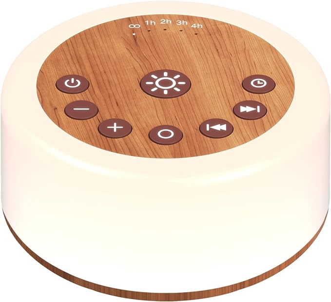 Soother Sleep Sound Machine Night Light White Noise Machine with 30 Soothing Sounds & 12 Color Night Lights for Baby Kids Adults Brown Noise Machine with Timer & Continuous Play for Home Travel Office