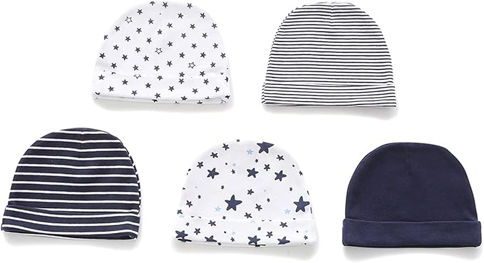 Baby Hat and Mittens Set Newborn Baby Hats Caps for Baby Boys Girls 0-6 Months 100% Cotton