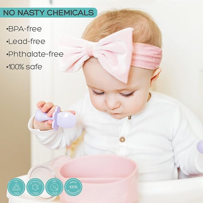 Grabease Baby Feeding Utensils - Anti-Choke Collar & Toddler Fork for Ages 1-3 - Easy-Grip Curved Handle Infant Spoon - Dishwasher-Safe Convenience & Baby Cutlery - Teal