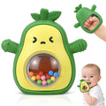 Baby Teething Toys 3-6 6-12 Months, Avocado Baby Teething Mitten with Rattle, BPA Free Silicone Infants Teether Sensory Chew Toys for Newborns, Baby Shower Gifts for Boys Girls