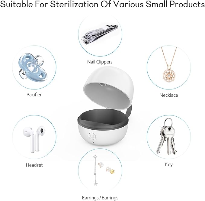 StarWin Pacifier Sanitizer Portable, UV Pacifier Case On The Go, Newborn Pacifier Holder Mini Storage Case for Travel, Keep's Baby's Binkies Clean