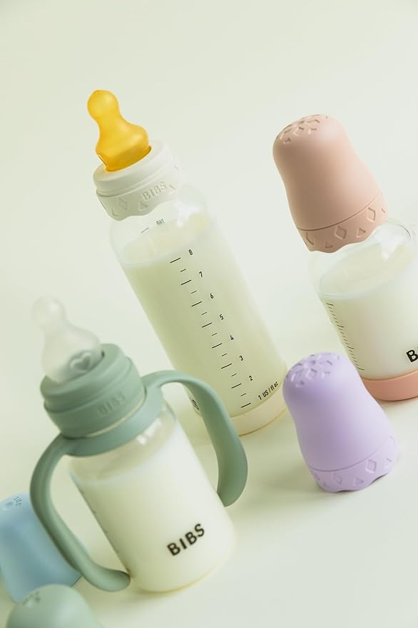 Bibs | Baby Bottle Handle | Easy & Comfortable Grip | Non-Slip Surface | BPA-Free | Dishwasher Safe | BIBS Baby Bottle Accessories | Ages 6+ Months | Baby Blue