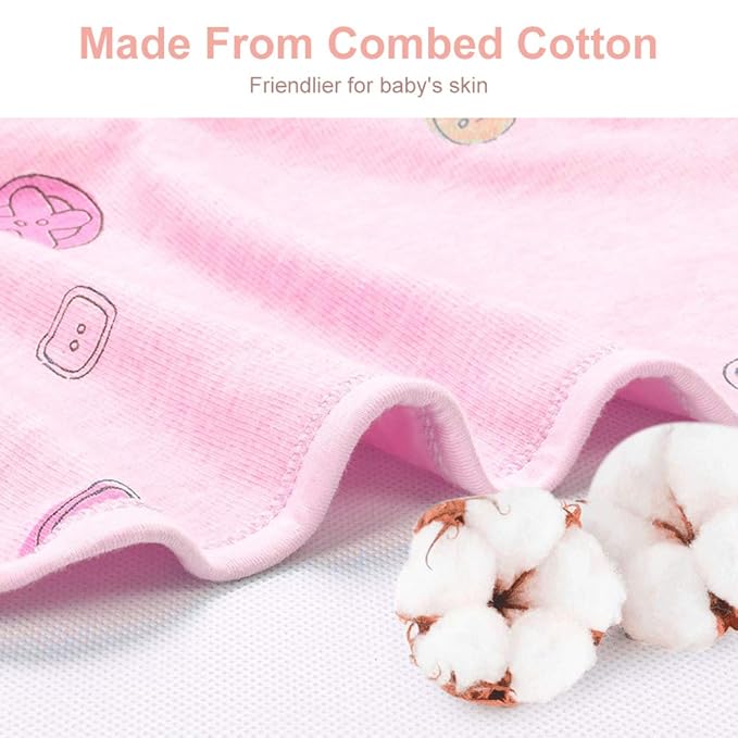 Premium Soft Cotton Baby Swaddle Blankets, Baby Blanket Wrap for Newborn Baby Boys Girls, Skin Friendly Wearable Swaddling Sleep Sack Calms Startle Reflex (Button, Peachpink, 0-3 Months + 3-6 Months)