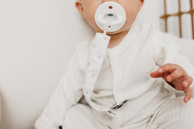 Copper Pearl Pacifier Clip 3-Pack: Premium Knit Binky Holders for Baby Girls and Boys - Stylish Stainless Steel Pacifier Accessory - Prevents Floor Drops - Bliss