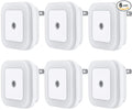 Uigos LED Night Light Lamp with Smart Sensor Dusk to Dawn Sensor, Daylight White, 0.5W Plug-in, 6-Pack