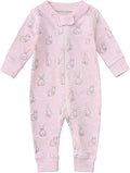 Owlivia Organic Cotton Baby Boy Girl Zip up Sleep 'N Play Pjs, Footless, Long Sleeve