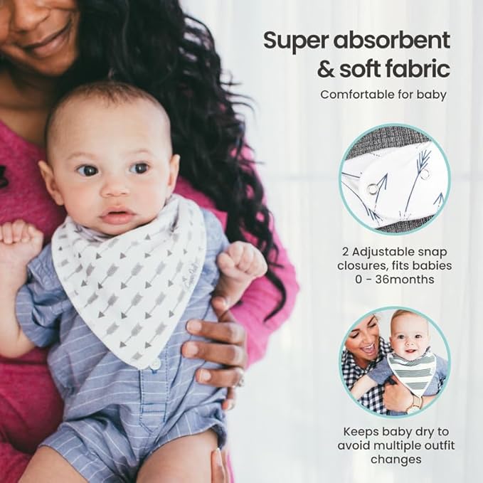 Copper Pearl Baby Bandana Drool Bibs for Drooling and Teething 4 Pack Gift Set for Boys and Girls “Tribe Set