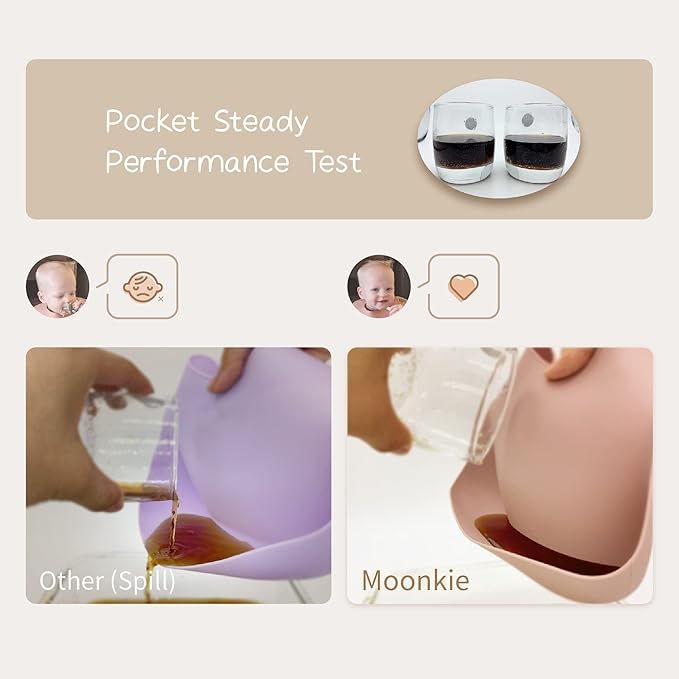 Moonkie Silicone Baby Bibs Set Of 2 | BPA Free Waterproof | Soft Flexible Adjustable Silicone Bibs for Babies & Toddlers(Light Grey/Blue Fog)
