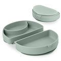 Miniware Baby Travel Plate with Suction - Foldable Silicone Baby Travel Essential to Promote Self-Feeding - Dishwasher Safe, BPA Free, Silicone Baby Plate For On The Go - Eucalyptus Silifold