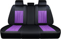FLORICH Rear Seat Covers Leather Car Seat Covers Waterproof Back Seat Cover Automotive Seat Covers Universal Seat Cushion Protector for Most Cars Trucks SUV-Black&Purple