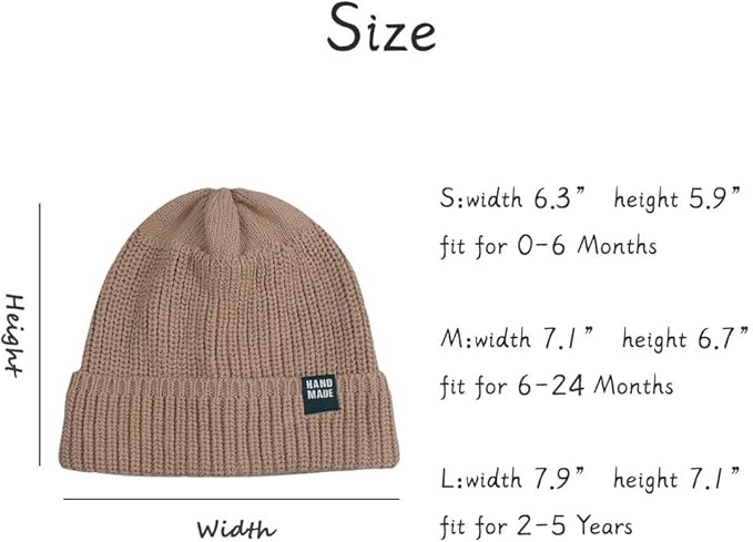 JANGANNSA Simple Knitted Baby Beanie Hip-Hop Boys Winter Hat Toddler Kids Bonnet for Girls 0-5Y