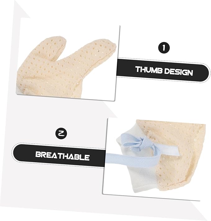 DECHOUS 1 Pair Mittens for Protective Gloves Grip Thumb Guard Protector Thumb Guard Teething Deterrent Pediatric Stop Biting Anti Cotton Yarn Sky-Blue