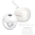 Momcozy M5 Hands-Free Wearable Breast Pump, Double-Sealed Flange for Baby-Like Comfort, 3 Modes & 9 Suction Levels, Portable Electric Pump – 24mm, 1-Pack Quill Gray