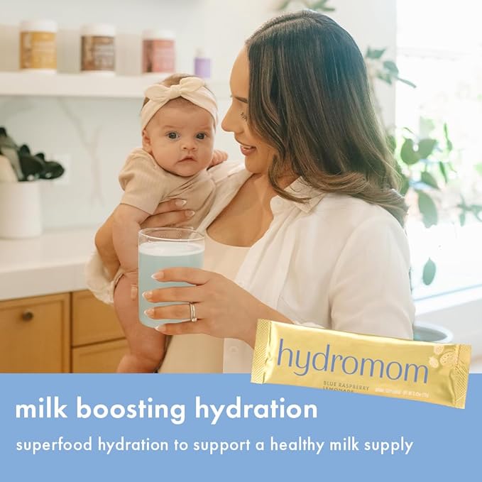 Boobie Hydromom Superfood Electrolyte Drink Mix, Watermelon Yuzu + Blue Raspberry Lemonade | Refreshing Energy, Hydration Boost | On-The-Go Travel Essential for Pregnancy, Lactation, & Beyond - 2 Pack