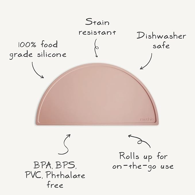 mushie Silicone Placemat for Kids | BPA-Free Non-Slip Design (Whales)