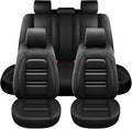 Seat Covers for Lincoln Navigator 1998-2025 | 5-Seats Leather Seat Covers, Easy to Install Automotive Seat Covers Full Set (Full Set, Black)