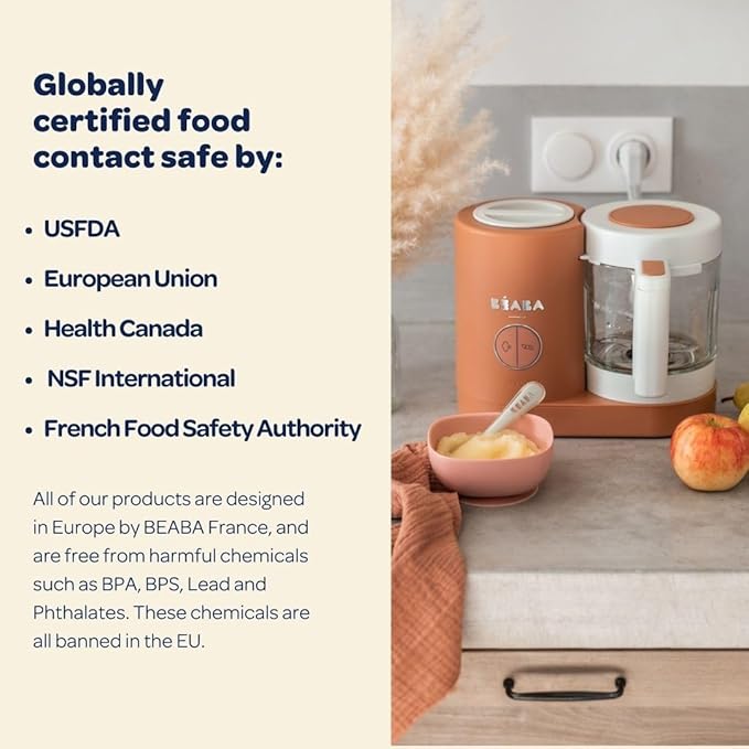 BEABA Babycook Neo Baby Food Maker | Non-Toxic Glass & Stainless Steel | Trusted by Celebrity Moms | Sustainable Baby Food Processor | Global Leader| 34 Servings in 20 Mins, Mineral