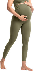 POSHDIVAH Women's Creamluxe Maternity Leggings 25"/28" Over The Belly Pregnancy Yoga Pants Active Workout Leggings