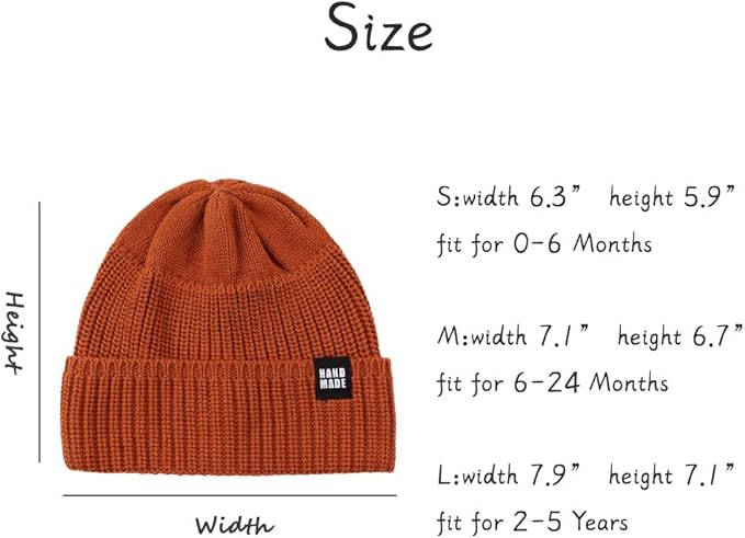 JANGANNSA Simple Knitted Baby Beanie Hip-Hop Boys Winter Hat Toddler Kids Bonnet for Girls 0-5Y