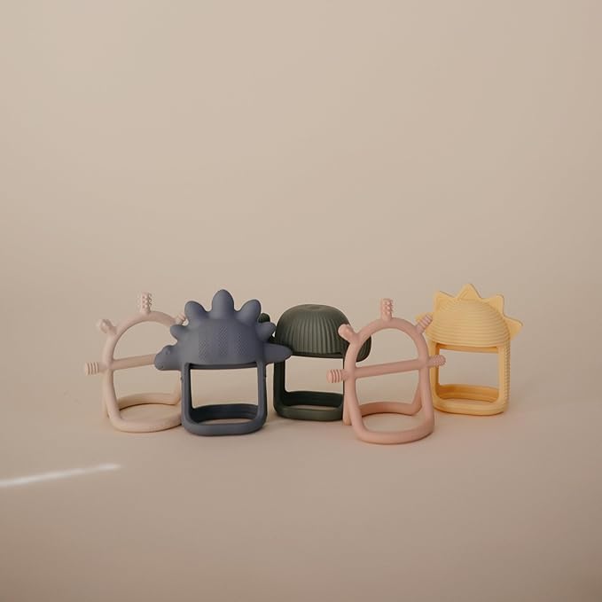 mushie Silicone Baby No-Drop Sun Teether Toy