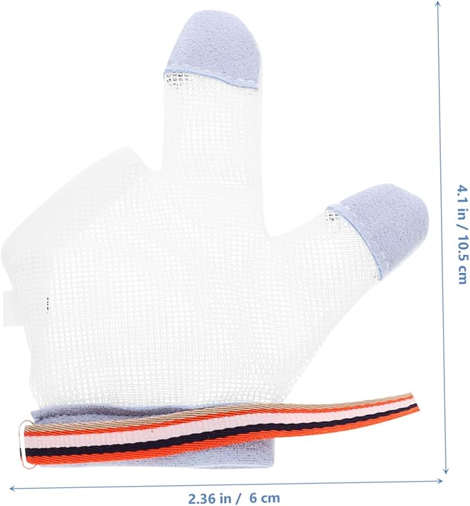 Holibanna 1Pair Breathable Nylon Teething Mitten for Half Finger Design Comfortable Portable to Prevent Hand Biting for Summer Use S