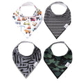 Copper Pearl 4 Pack Soft Cotton Baby Bibs for Drooling and Teething, Absorbent Drool Bibs for Baby Girl and Boy, Adjustable to Fit Newborns to Toddlers, Tons of Styles (Diesel)